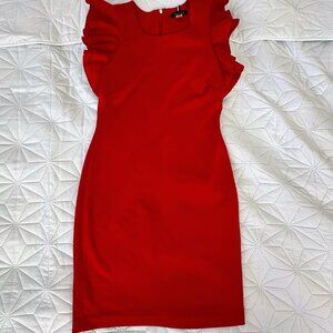 Tommy Hilfiger Red Ruffle Sleeve Sheath Dress – Size Small